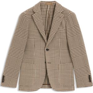 Slim-fit blazer van scheerwol met ruitdessin