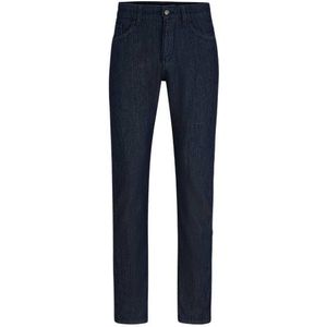 Slim-fit jeans van blauw denim met mechanische stretch