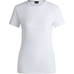 T-shirt van stretchkatoen met logostiksel voor ruiters