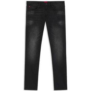 Extra slim-fit jeans van zwart-zwart stretchdenim