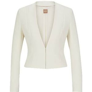 Korte slim-fit blazer in een kraagloze stijl