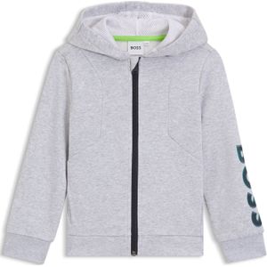 Kinderhoodie van fleece met rits en reliëflogo