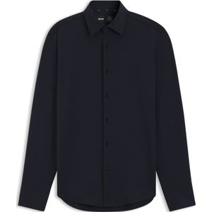 Slim-fit overhemd van gestructureerde hoogwaardige stretchjersey