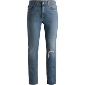Slim-fit jeans van middenblauw comfortabel stretchdenim