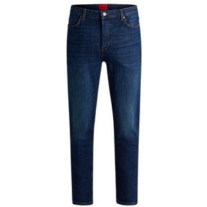 Tapered-fit jeans van blauw comfortabel stretchdenim