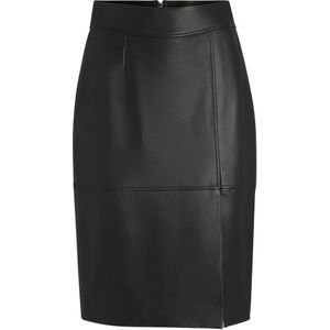 Slim-fit kokerrok van leer