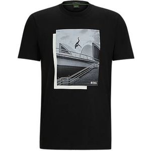 T-shirt in jersey van stretchkatoen met fotoprint