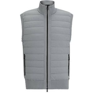 Regular-fit gewatteerde bodywarmer van een combinatie van materialen