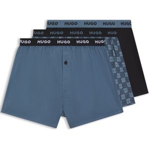 Set van drie katoenen boxershorts met logotailleband