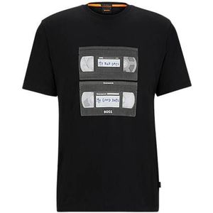 T-shirt van katoenen jersey met door muziek geïnspireerde print