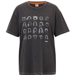 Relaxed-fit T-shirt van katoenen jersey met geborduurd artwork