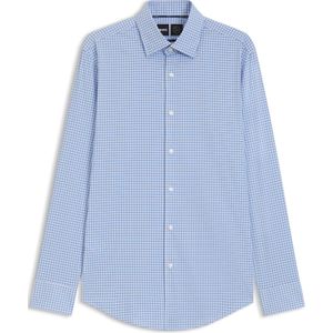 Slim-fit overhemd van geruite hoogwaardige stretchpopeline