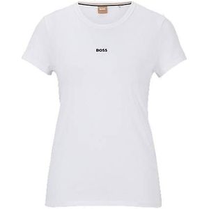 Slim-fit T-shirt van biologische katoen met contrastlogo