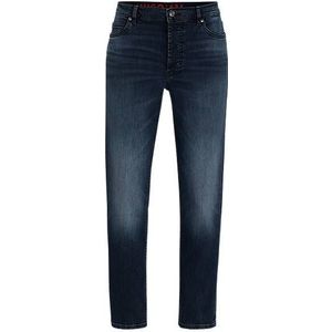 Tapered-fit jeans van blauw stretchdenim