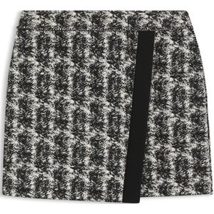 Minirok van licht tweed met dessin