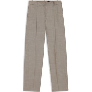 Regular-fit broek van stretchwol met sharkskin-structuur