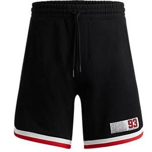 Shorts van katoenen badstof met logo in collegestijl