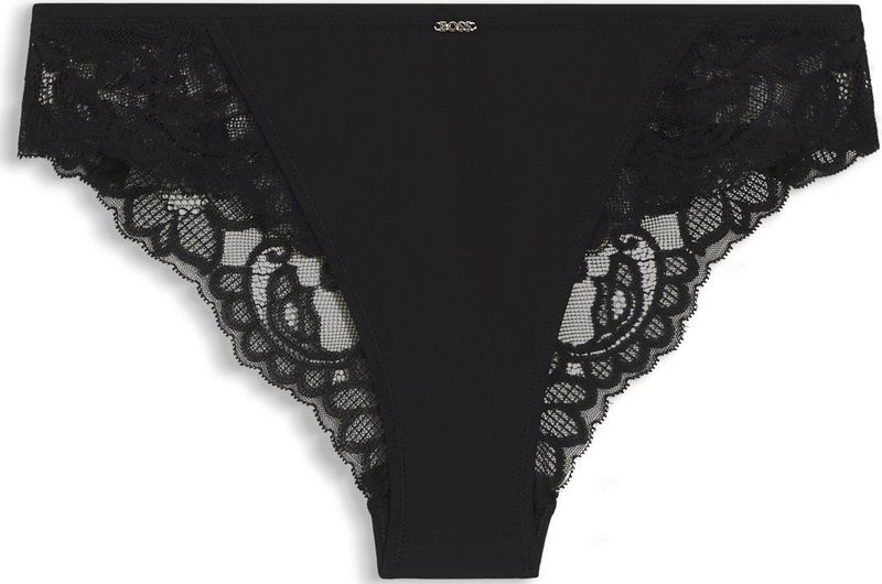 Regular-rise slip met kant en mesh plooitjes