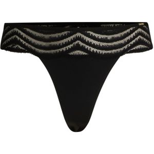 String met kant en logodetail