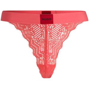 Kanten string met rood logolabel