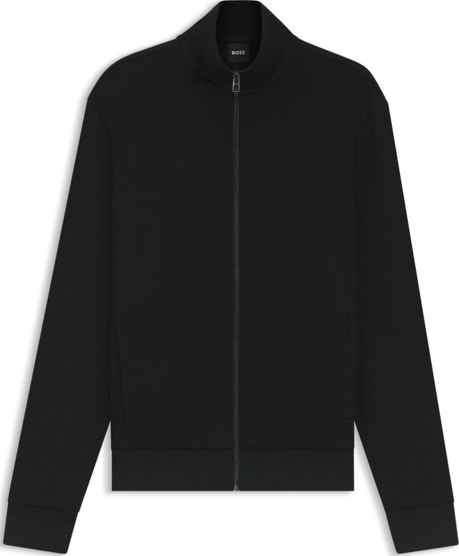 BOSS - Sweatshirt - Regular-Fit - Zwart - Gemerceriseerd Katoen