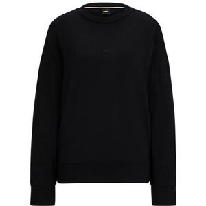 Regular-fit sweatshirt met logostiksel van badstof met stretch