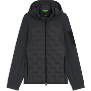 BOSS - Down Hybrid 10273224 01 - Gewatteerde Jas - Zwart - Volledige Ritssluiting, Geïntegreerde Capuchon