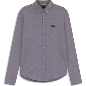 Regular-fit overhemd van dynamische katoenen jersey