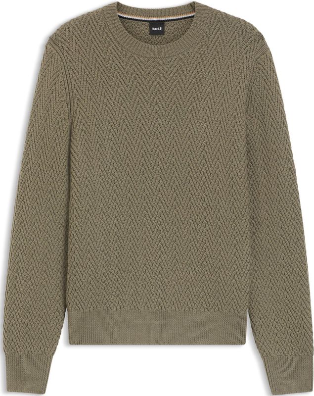 Trui met visgraatstructuur van scheerwol