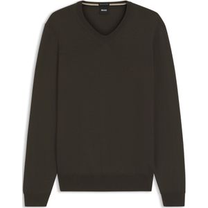 BOSS - Baram - Trui - Regular Fit - V-hals - Lange Mouwen - 100% Scheerwol