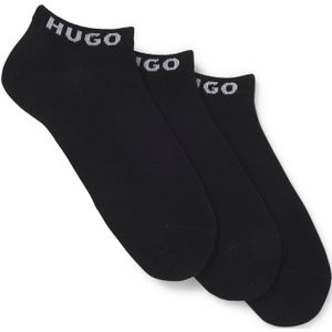 HUGO - AS UNI CC W - Enkelsokken - Zwart - Set van 3 - Katoenmix, Elastisch