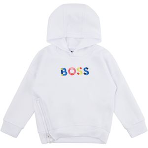 Kindersweater met capuchon, 3D-logo en ritssluiting opzij