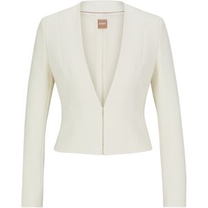 Korte slim-fit blazer in een kraagloze stijl