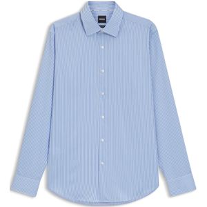 BOSS - Regular-fit Overhemd - Gestreept - Katoenen Satijn