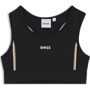 Sportbeha voor kinderen met kenmerkende strepen en logo