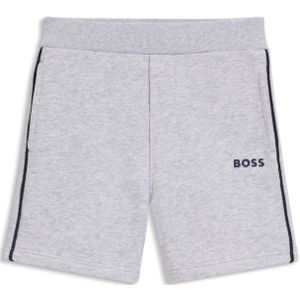 Kindershort van een katoenmix met strepen en logo