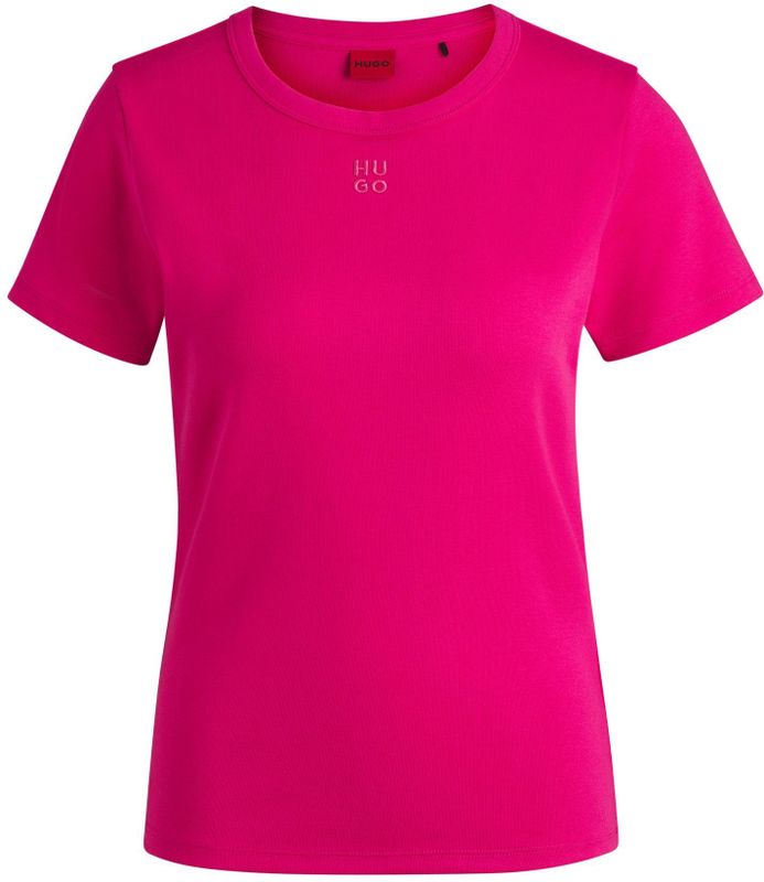 T-shirt - Effen - Jersey - Ronde Hals - Kwartmouw