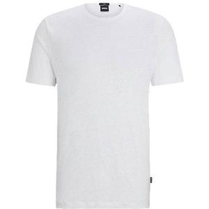 Regular-fit T-shirt van linnen