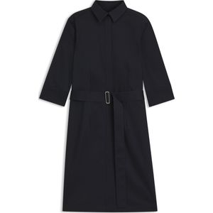 Overhemdjurk van stretchkatoen met riem