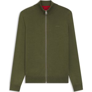 Slim-fit gebreid jack van katoen met logodetail