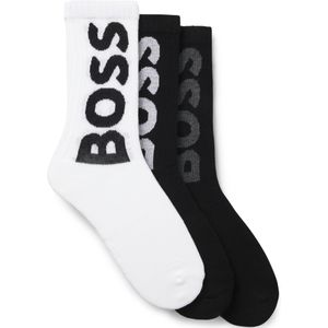 BOSS - Kwart Hoge Sokken - Zwart en Wit - Katoen
