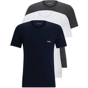 Set van drie T-shirts van katoen met logostiksel
