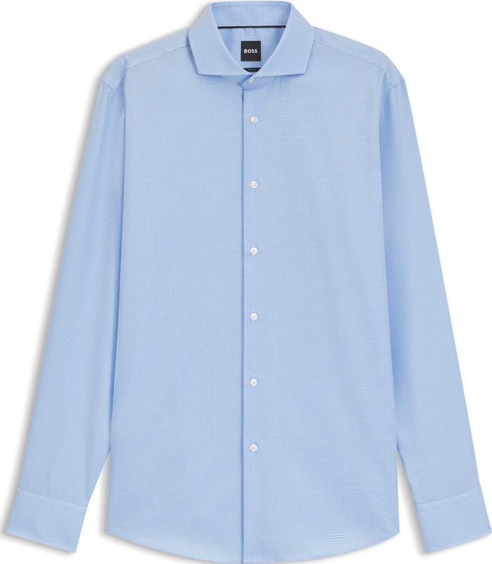 BOSS - Overhemd - Pied-de-poule - Slim Fit - Katoen - Lange Mouwen
