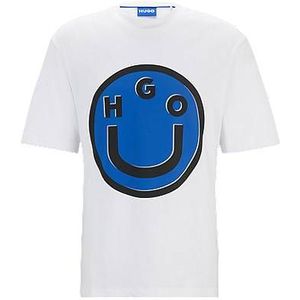 T-shirt van katoenen jersey met een happy logo-artwork