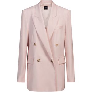 BOSS - Regular-fit Blazer - Scheerwol - Effen Weefpatroon - Double-breasted Sluiting