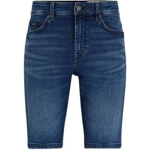 Slim-fit shorts van blauw, soft-motion denim