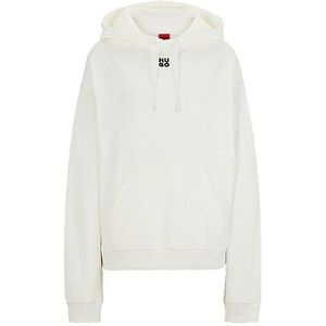 Hoodie van katoenen badstof met tweedelig logo en buidelzak