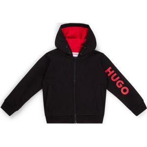 Kinderhoodie met rits en logo op de mouw