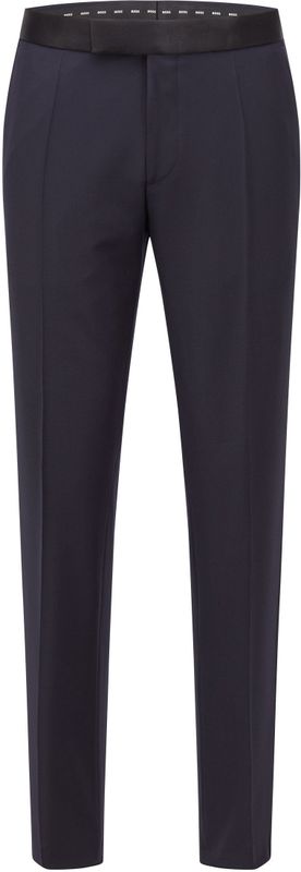 BOSS - Slim-fit Smokingpantalon - Zwart - Scheerwollen Serge