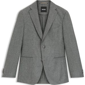 Slim-fit blazer van scheerwol met microdessin